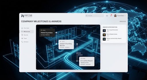 High-tech data center visualization